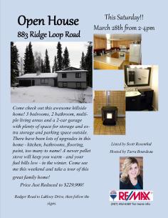 Open House Flyer - 883 Ridge Loop Road